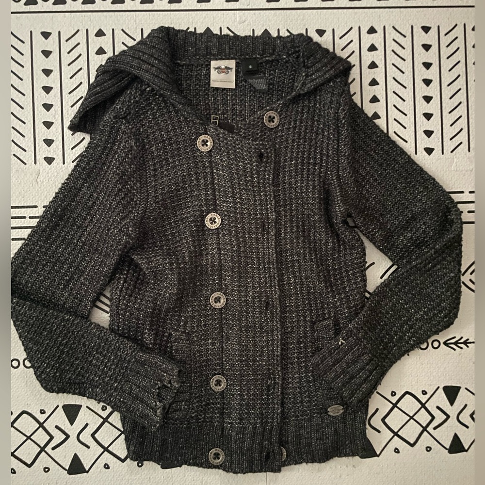 Harley Davidson zip & button Sweater Small